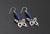 Butterfly Earrings with Blue Trade Beads