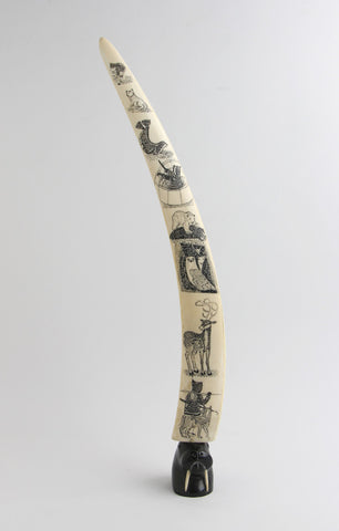 Etched Walrus Tusk on Walrus Head Base