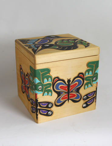 Hinged Box with Hummingbirds and Butterflies
