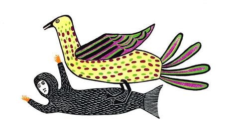 Sedna With Spotted Bird by Lucy Qinnuayuak