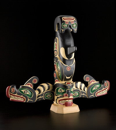 12. Sisiutl & Killerwhale Model Totem Pole