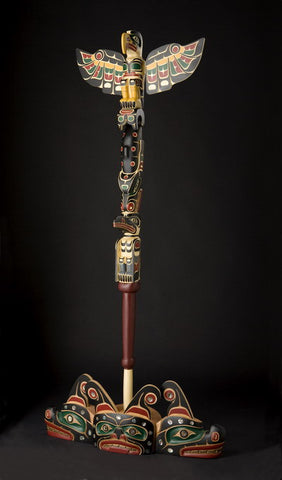 14. Speaker's Staff ( Eagle, Whale, Raven with Sisiutl Base)