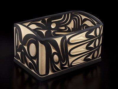 10. WOLVES AND EAGLES BULGING BENTWOOD BOX