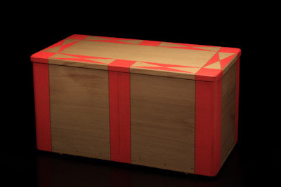 4. Figure Eight Red Corner Bentwood Box