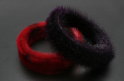 Purple and Red Seal Fur Bracelet