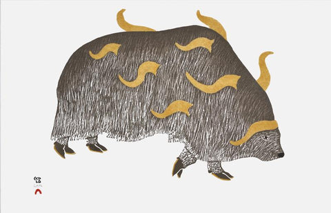 Horned Muskox by Qavavau Manumie