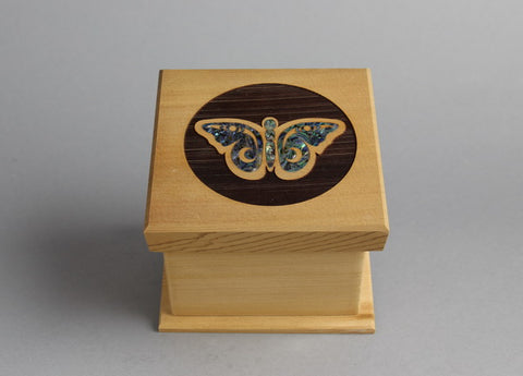 Butterfly Design Bentwood Box - Large