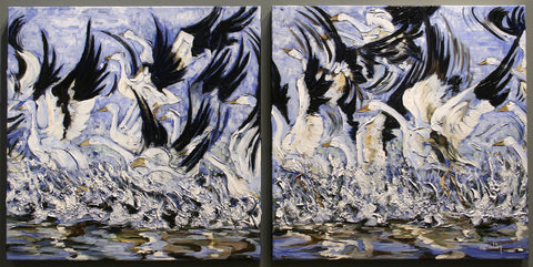 Snow Geese both panels