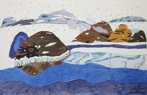 Untitled (Winter Scene) by Ooloosie Saila 200 Artist from Cape Dorset, 2017