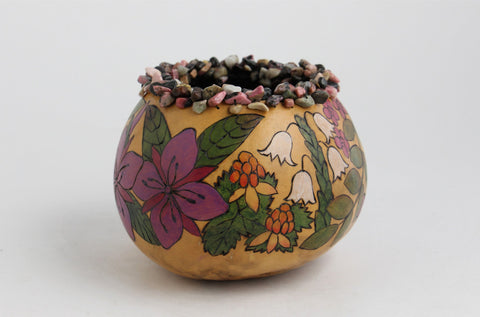 Arctic Garden Gourd with Beads