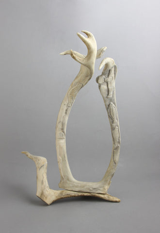 Birds, Fish, Whales, Inuit, Igloo on Antler