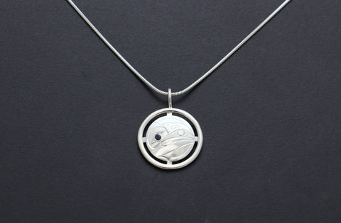 Raven Compass Pendant with Sapphire