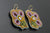 Burgundy Small Floral Drop Earrings