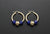 Salmon Bone Hoop Earrings with Trade Beads