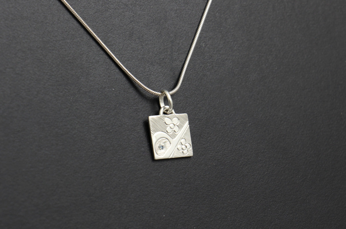 Hummingbird Square Pendant with Blue Topaz by Hollie Bear Bartlett