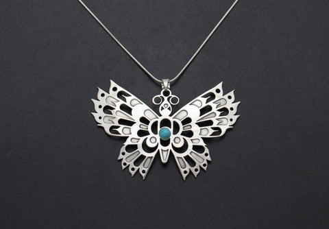 Butterfly Pendant with Turquoise