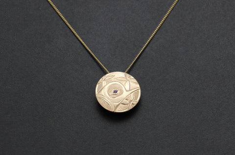 Hummingbird Pendant with Amethyst