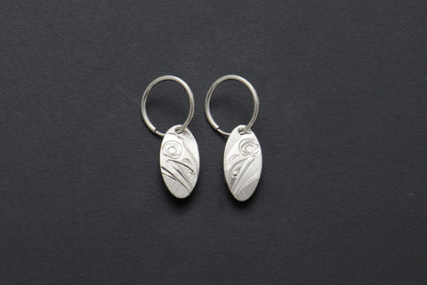 Oval Ravens Earrings