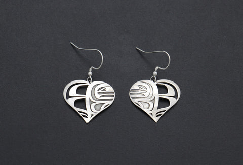 Raven Heart Earrings