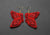 Butterfly Beaded Earrings (Red)