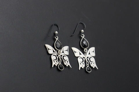 Butterfly Earrings with Black Onyx