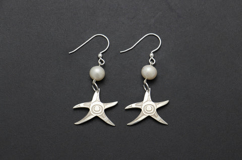 Starfish Earrings with Pearl