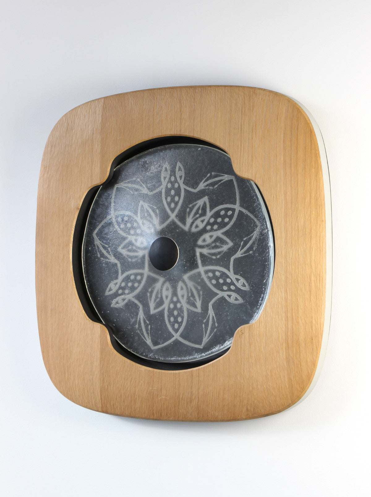Glass Spindle Whorl in Frame by Susan Point