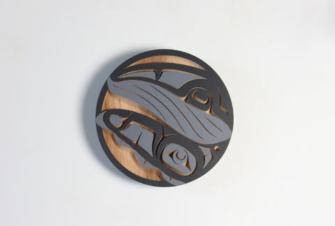 Humpback Whale Design Sand Blasted Panel (Charcoal and Grey)