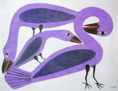7. Preening Purple Birds