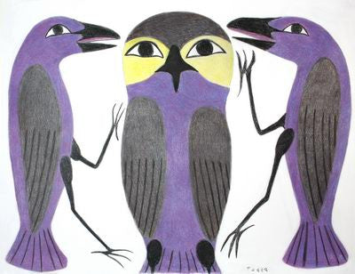 14. Purple Owl And Two Ravens