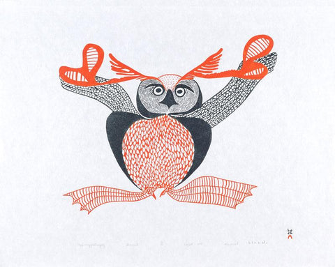 Uppiruqpalliajuk (TRANSFORMING To An Owl) by Mayoreak Ashoona 