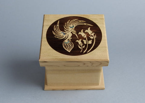 Hummingbird Design Bentwood Box - Large