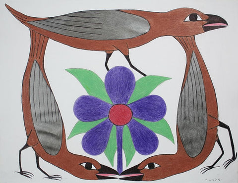 Untitled (Three Birds and Flower)