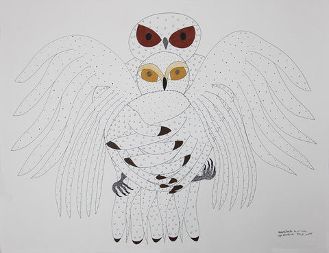 Untitled (Owl Embracing Owl) by Ooloosie Saila 400 Artist from Cape Dorset, 2017