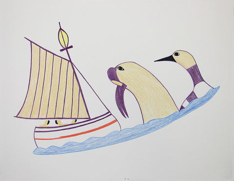 Untitled (Walrus & Loon Watching Boat)