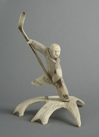 Hockey Player by Chesley Nibgoarsi Inuit Artist from Arviat