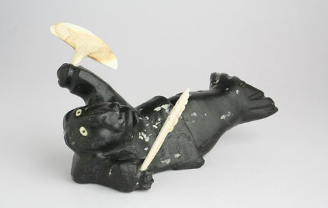Nuliayok with Spear by Wayne Puqiqnak Inuit Artist from Gjoa Haven