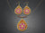 Beaded Pendant & Earrings – Pink