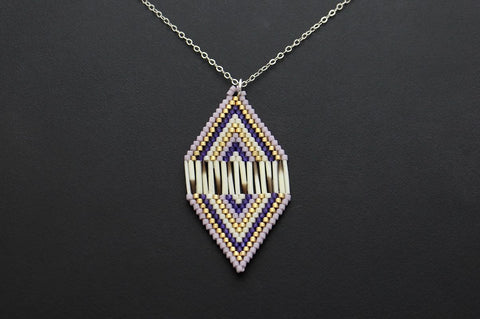 Diamond-Shaped Necklace (Purple)