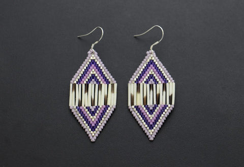 Large Diamon-Shaped Earrings (Purple)