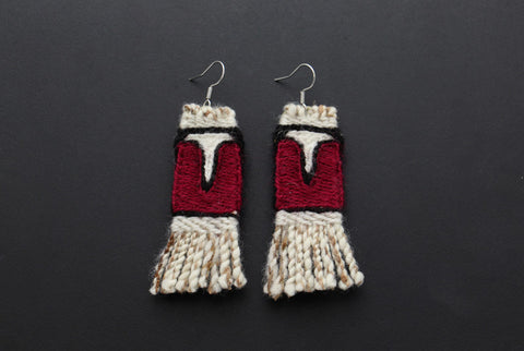 Red Chilkat Earrings