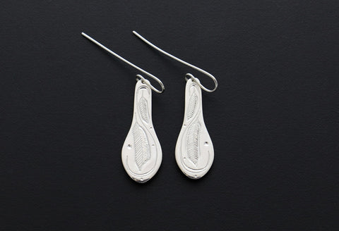 Spoon Shaped Feather Design Earrings