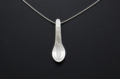 Spoon Shaped Feather Design Pendant
