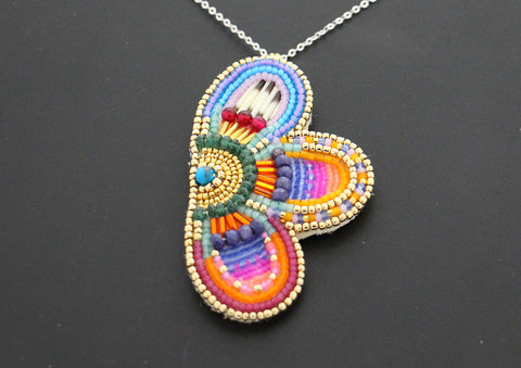 Sunset Floral Pendant with SS Chain