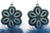 Beaded Earrings with Fur (Blue)