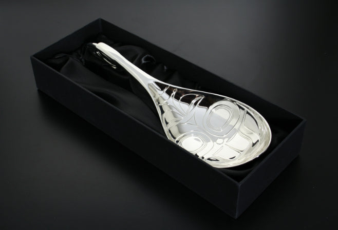 Silver Plated Raven Ladle by Haida artist Corey Bulpitt