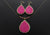 Beaded Pendant & Earrings – Pink