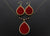 Beaded Pendant & Earrings – Red